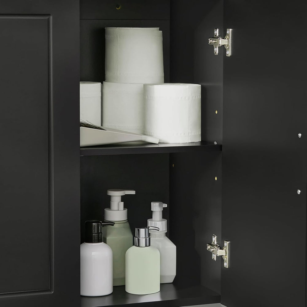 3-Doors Bathroom and Laundry Room Wall Cabinet with Adjustable Shelves, Medic...