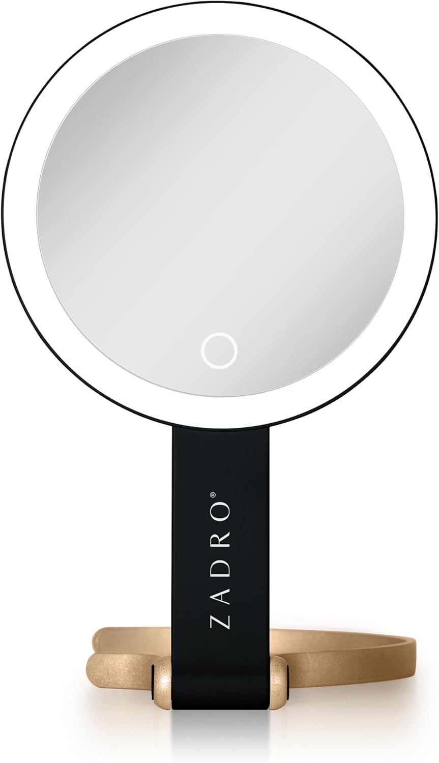 Zadro LED Lighted Makeup Mirror, 2-Sided with 1x & 10x Magnification, Rec...