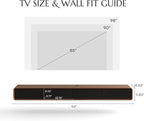 POVISON Fully-Assembled Minimalist Floating TV Stand, Modern Wall-Mounted Entertainment Center with 4 Flip-Down Cabinet Doors, Solid Wood Media Console, Walnut Veneer, 94"
