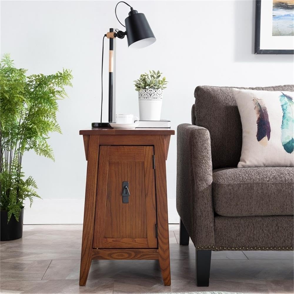 MAKLAINE Mission Cabinet Wood End Table, 24" H x 15" W x 24" D...