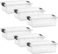 Superio Clear Storage Boxes with Lids, 4.5 Quart Plastic Container Bins for Organizing, Stackable Crates, BPA Free, Non Toxic, Odor Free, Organizers for Home, Office and Dorm, 6 Pack