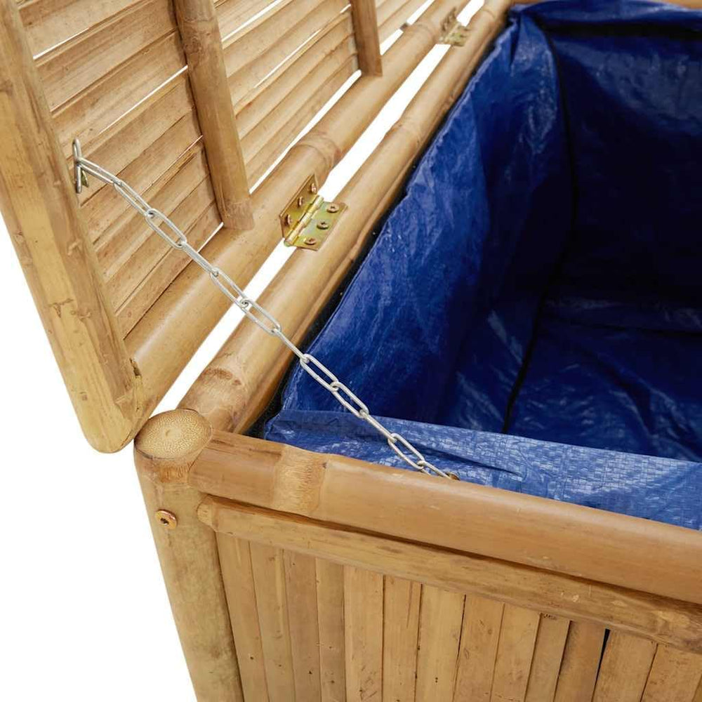 Bamboo Patio Storage Box 43.3x20.5x21.7 Inches | Durable Natural Material, Op...
