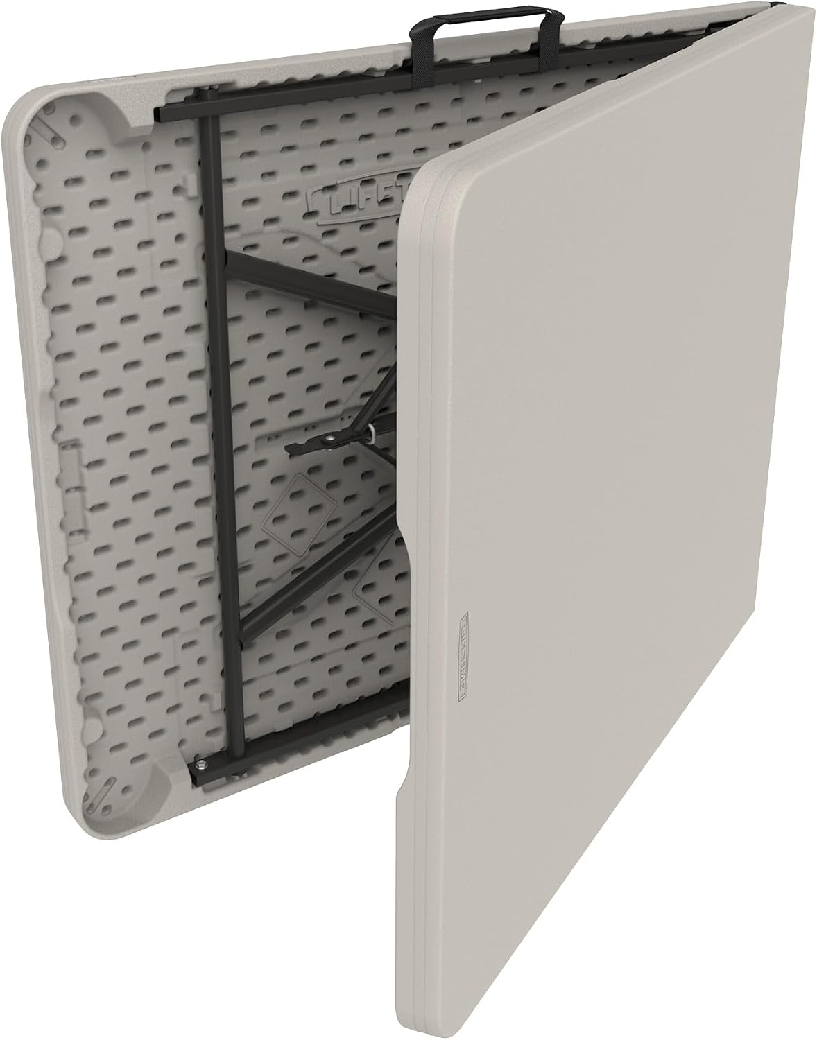 LIFETIME 6-Foot Fold-in-Half Table, Light Commercial Folding Table, Almond