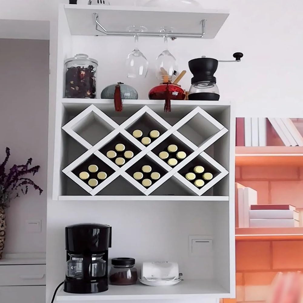Modern Multifunctional Wine Rack, Practical Multi-Layer Wall Wine Rack, Bar W...