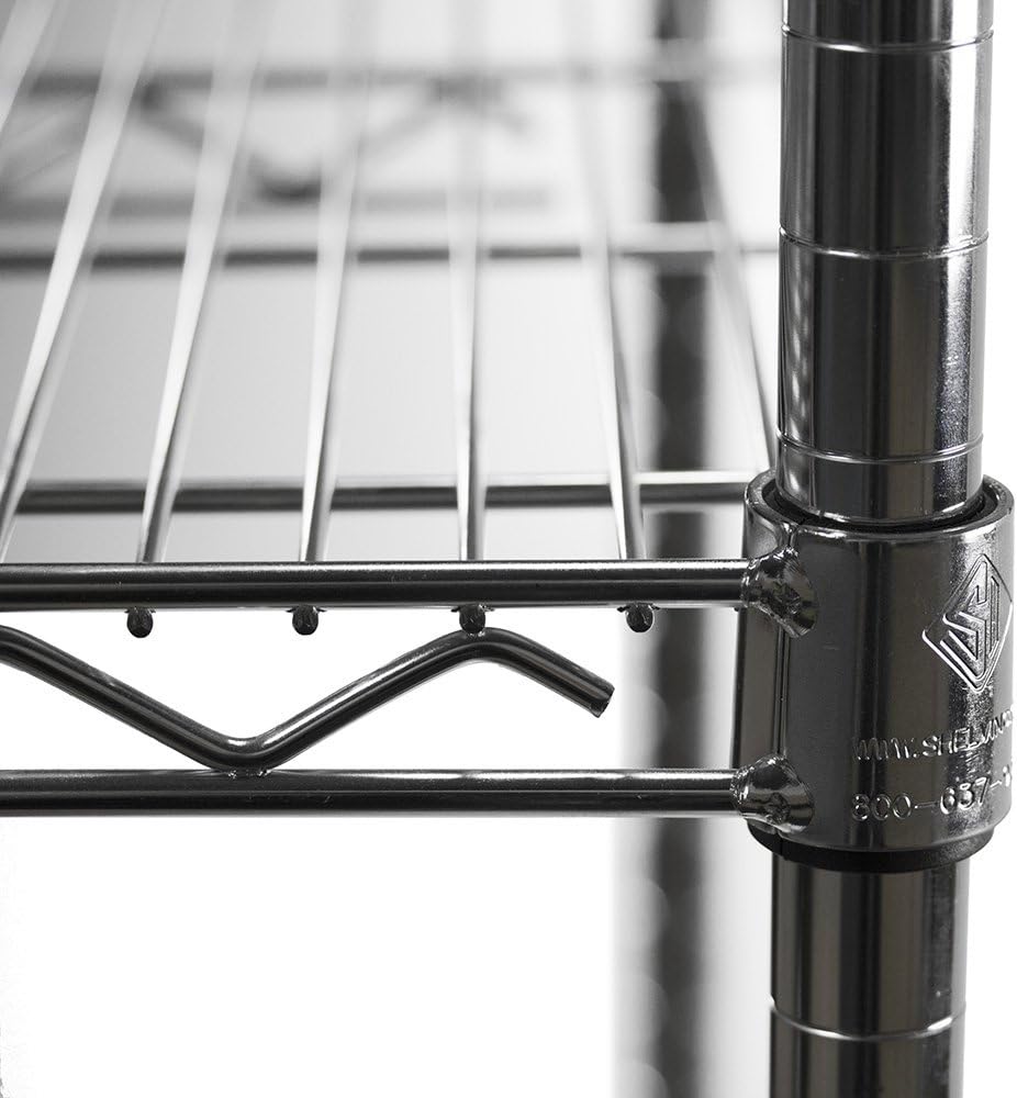Shelving Inc. 24" d x 72" w Chrome Wire Shelving with 2 Tier Shelves, Weight Capacity 800lbs Per Shelf