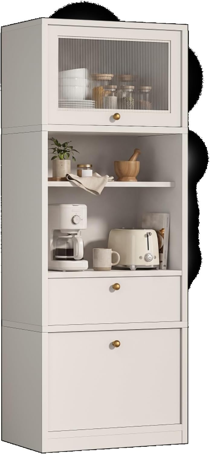71" Freestanding Kitchen Pantry Cabinet Tall Food Pantries w/Doors&C...