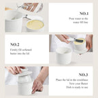 Ceramic Butter Crock with Lid & Spreader Knife, Butter Keeper - Ideal Butter Storage & Countertop Butter Dish, White