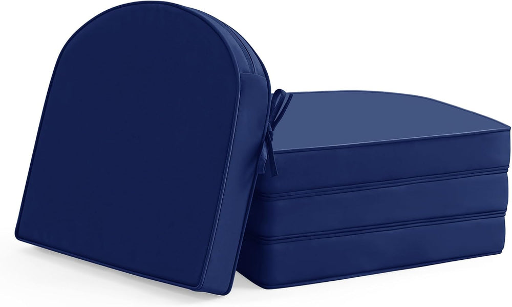 Summsun Outdoor Chair Cushions D-Shape, 17 x 16 Inch, Navy, Set of 4