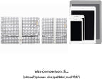 Voova Travel Jewelry Holder Organizer Case, Large Jewelry Storage Bag for Women Girls, Foldable Traveling Jewellery Pouch Roll for Necklaces Rings Earrings Bracelets, Grey+White