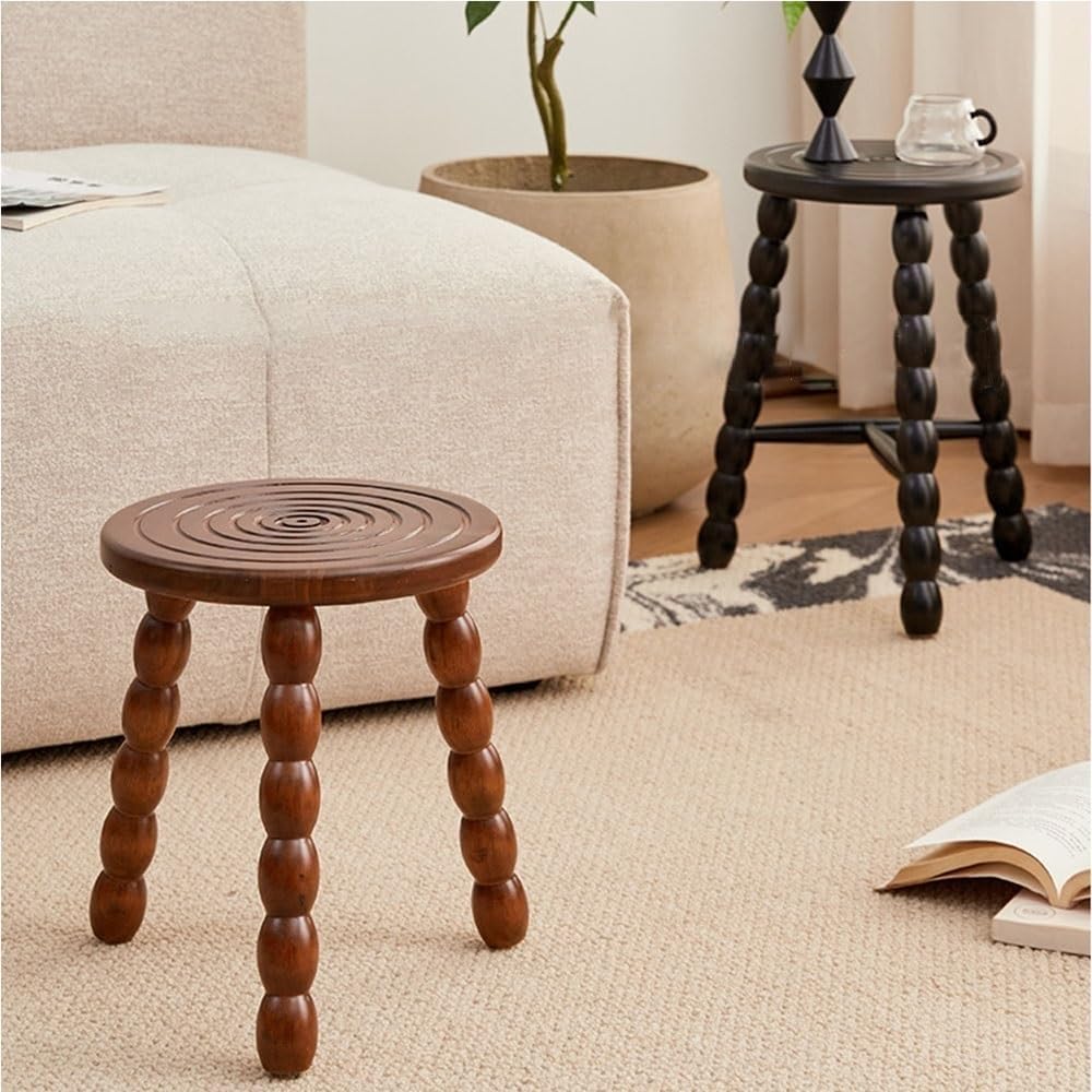 Solid Wood Side Table, Modern Round End Table, Simple Bedside Table, Bed Side...