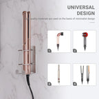 Curling Iron Holder, Stainless Steel Flat Iron Holder Wall Mount, Hair Straightener Holder for Bathroom Storage, Flat Iron Holder Wall Mount Space Saving Hair Tool Organizer Silver BANJEKT