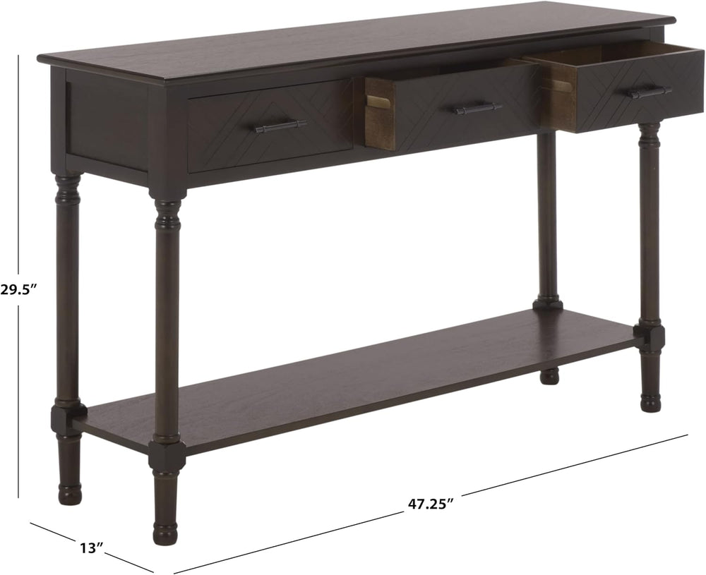 SAFAVIEH Home Collection - Peyton Dark Chocolate Console Table with 3 Drawers...