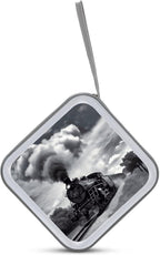 Steam Train Clouds CD Case with Zipper 40 Capacity DVD Case Holder Hard Plastic DVD Disc Storage Box Portable Disc Storage Organizer CD Wallet Bag Media Disc Wallet for Car Home