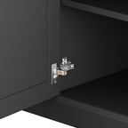 Ball & Cast TV Stand with Cabinets for TVs up to 75",Wall Unit Entertainment Center with Storage and Open Shelves,Modern Media TV Console with 2 Drawers for Living Room,Black