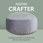 3 Ft Bean Bag Chair, Memory Foam Bean Bag Chairs for Adults with Filling, Round Bean Bag Sofa with Filler Included, Beanbags with Soft Dutch Velvet Fabric,3 Foot, Dark Grey