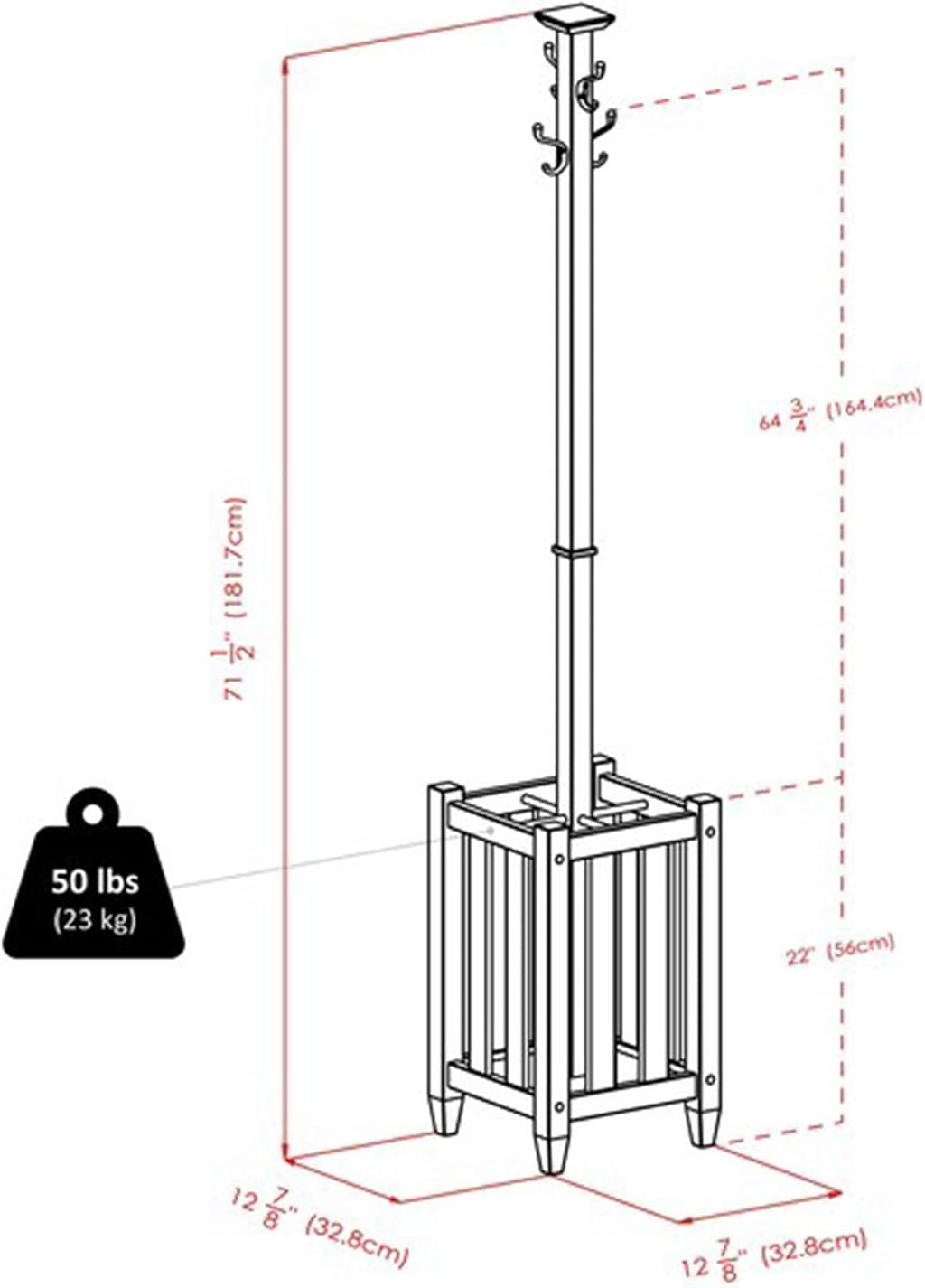 Yardlio Cappuccino Coat Tree: Elegant Storage Solution with Dual Hooks