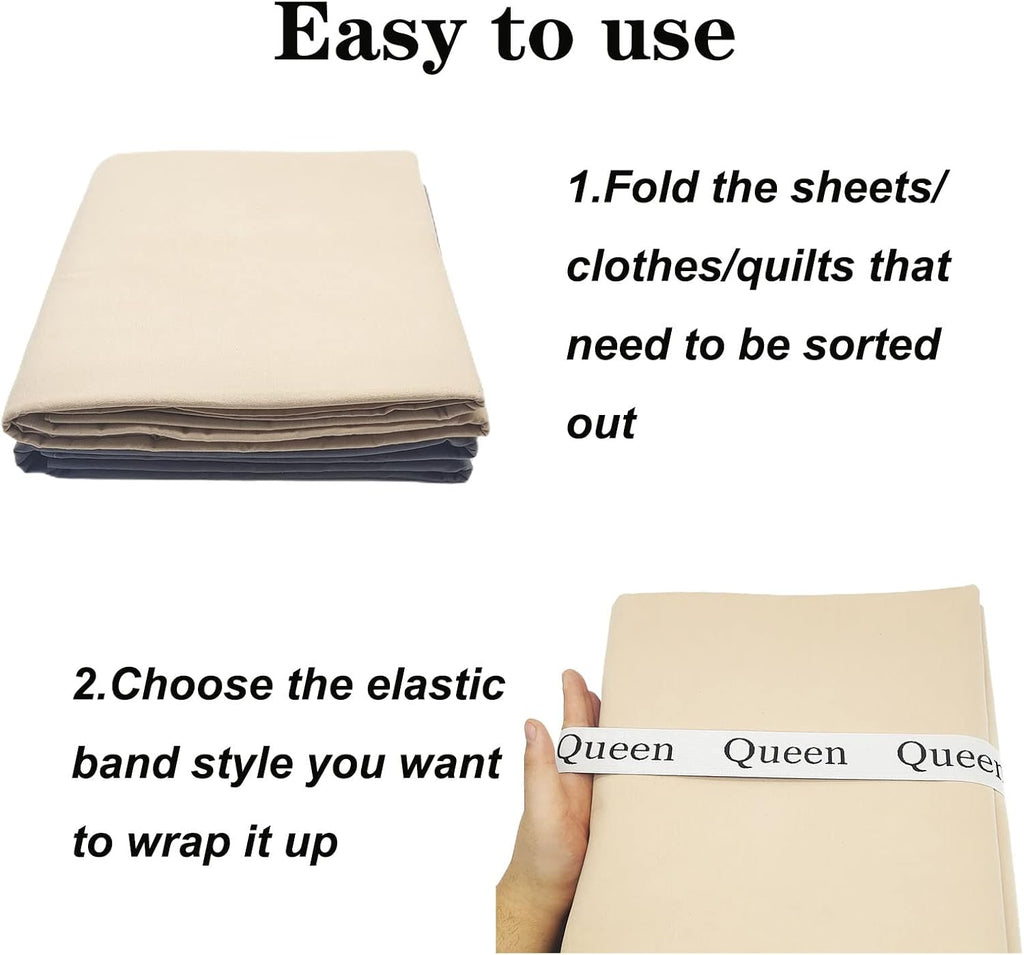 24 Pieces Bed Sheet Organizer Bands, Closet Organization Sheet Straps, Linen Labels Bedding Bands, Elastic Bed Sheet Storage Sheet Keepers （6PcsQueen 6PcsKing 6PcsTwin 6PcsFull）