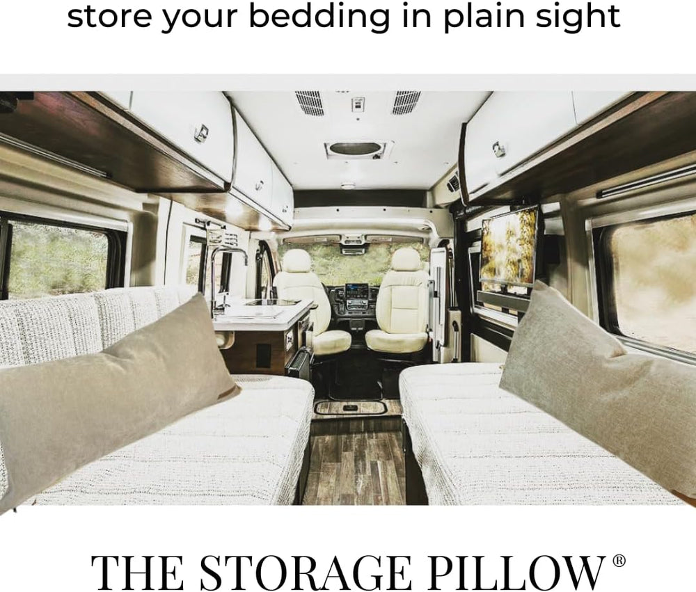 THE STORAGE PILLOW XL zippered storage Pillowcase FILL w Clothes Bedding Blan...