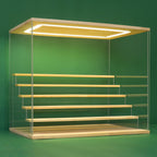 NONEMEY Clear Acrylic Display Case Stand with LED Light 2/3/4/5/6 Tier Storage Box Showcase Dustproof Organizer Box for Collectibles (6 Tiers 19.6 * 12.5 * 16.5inch)