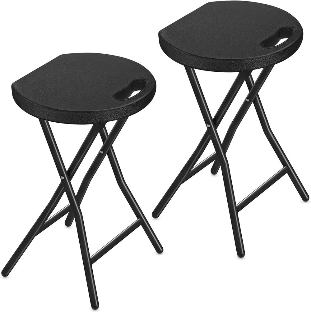 Portable Folding Chair with Handle, Heavy Duty Round Fold Stool Chair