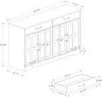 Large Farmhouse Buffet Cabinet Storage Sideboard, with 2 Drawers and 4 Doors, for Dining Living Room Kitchen,for Kitchen Home