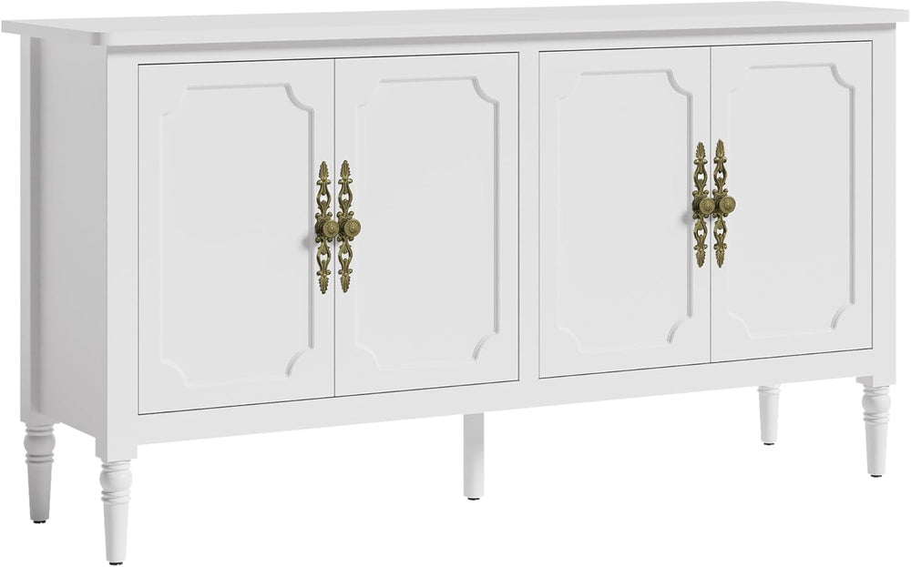 FansaFurn 58'' Large Sideboard Buffet Cabinet with 4 Doors, Modern Cr...