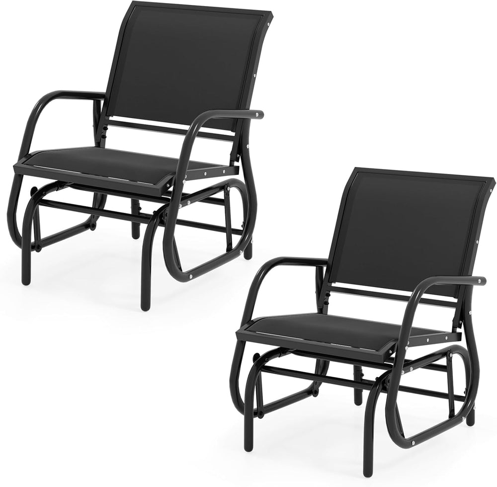 Tangkula Swing Glider Chair, Ergonomic Rocking Chair with Comfortable Fabric,...