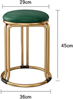 Dining Chairs, Stackable Kitchen Stools, Metal Frame Side Chair, Small Round Stool, Portable, Sturdy, for Small Spaces Home Bedroom Study(Dark Gray,Silver Chair Legs)