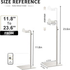 Purse Display Stand Adjustable Height Silver Purse Rack for Handbags Necklaces Scarves Hats & Headphones 14" - 24" Purse Hanger Shelf for Retail Display