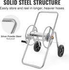 VEVOR Hose Reel Cart, Hold Up to 175 ft of 5/8’’ Hose (Hose Not Included), Garden Water Hose Carts Mobile Tools with Wheels, Heavy Duty Powder-coated Steel Outdoor Planting for Garden, Yard, Lawn