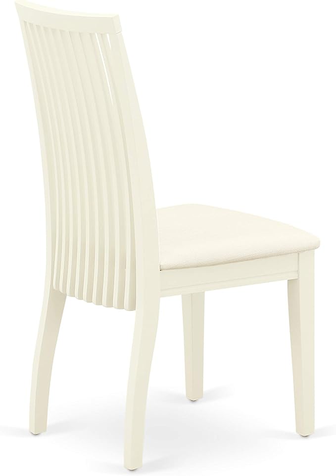 East West Furniture DOIP5-LWH-C 5 Piece Dining Room Table Set Includes a Rectangle Kitchen Table with Butterfly Leaf and 4 Linen Fabric Upholstered Dining Chairs, 42x78 Inch, Linen White