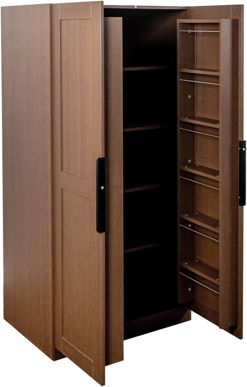 KEIKI 63" Tall Kitchen Pantry Storage Cabinet with Door-Side Rack & ...