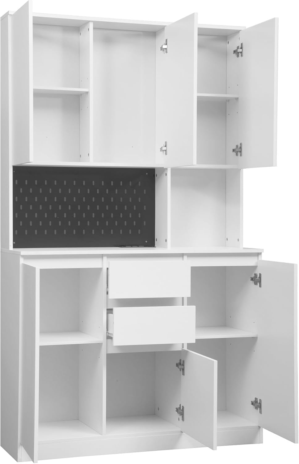 74" Pantry Cabinet,Microwave Cabinet with Storage,Freestanding Buffet Cu...