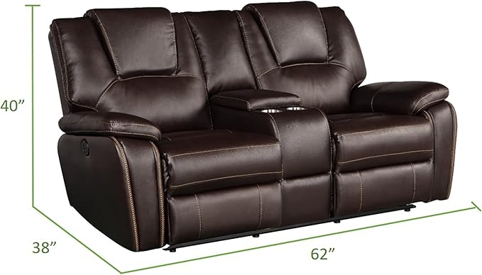 Faux Leather Recliner Sofa Furniture Set for Living Room, Recliner Chair, Manual Loveseat, 3 Seat Recliniing Sofa Couch Set for Meeting Room,Brown