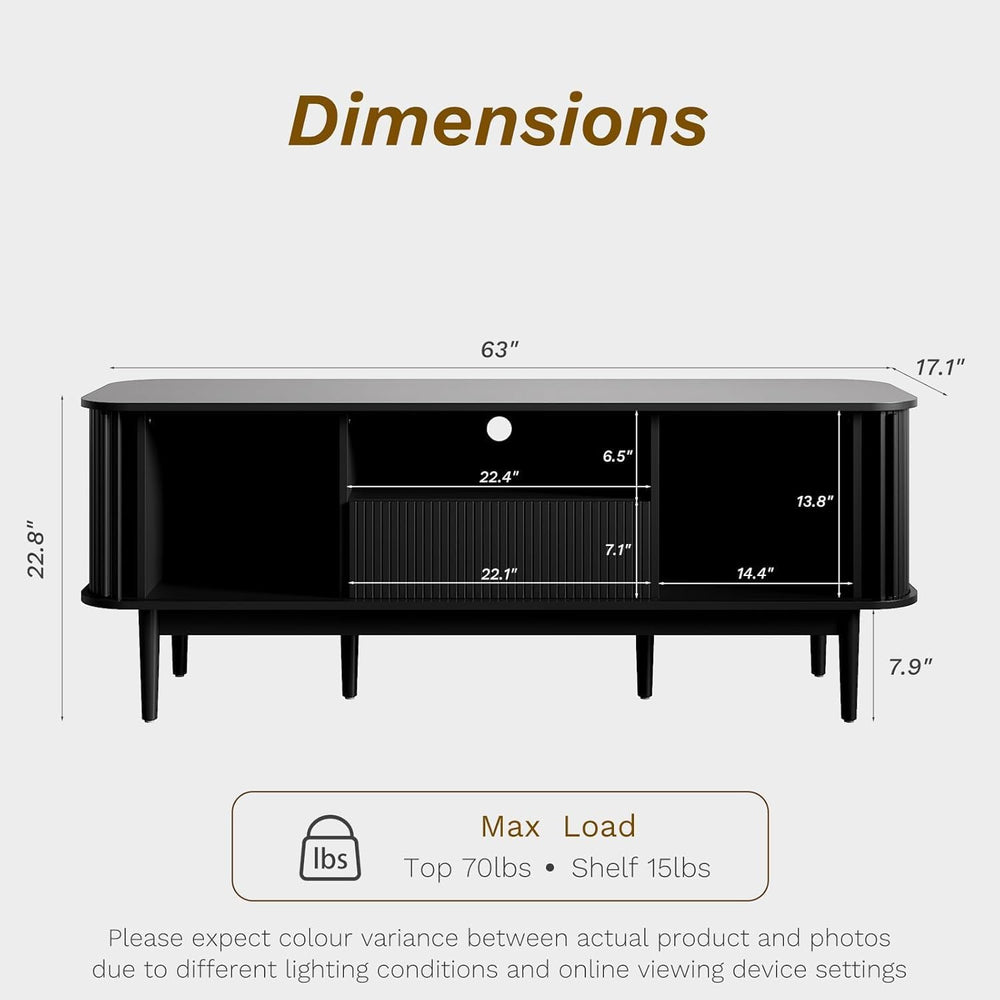 MAISONARIA Living Room Table Sets of 4, Sliding Doors End Table & TV Stan...