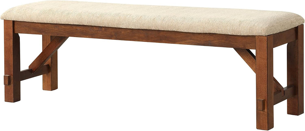 Solid Wood Dining Bench for Kitchen and Dining Room, Rustic Farmhouse Style w...