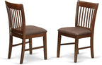 East West Furniture PSNO5-MAH-C 5 Piece Kitchen Table & Chairs Set Includes a Rectangle Dining Table with Butterfly Leaf and 4 Linen Fabric Dining Room Chairs, 32x60 Inch, Mahogany