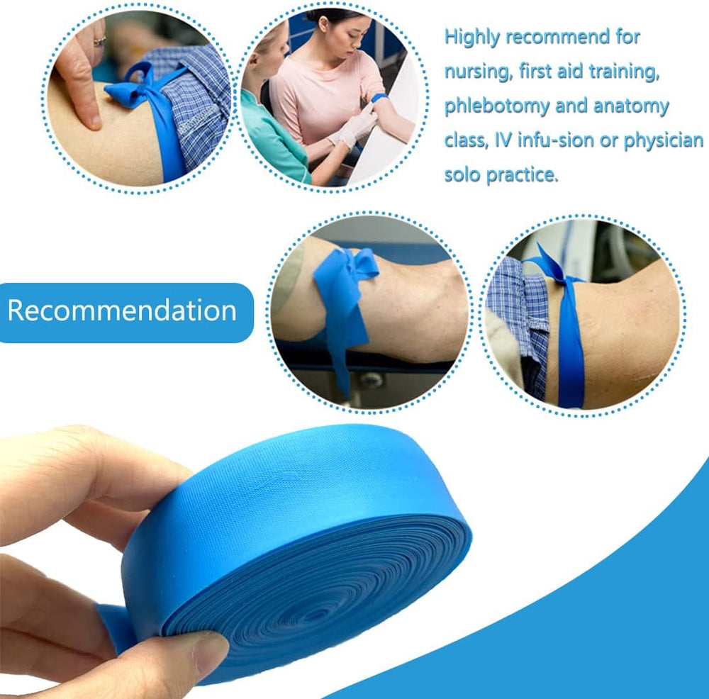 Med Tourniquet Disposable, Latex Free, TPE, 18 Inch Long, 4 Rolls of 100 pcs,...