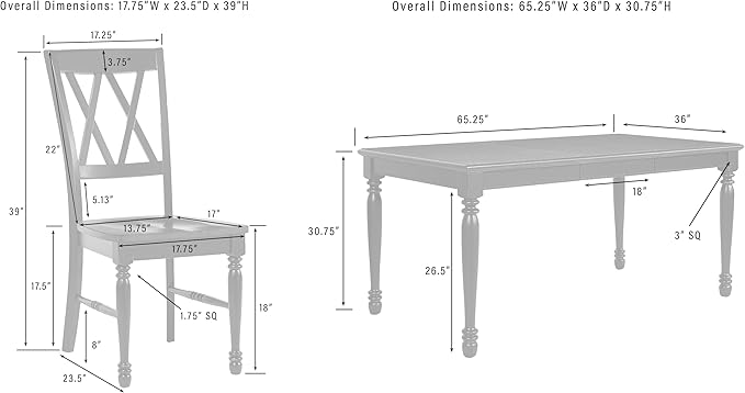 Crosley Furniture Shelby 7-Piece Dining Table Set (Table and 6 Chairs), Distressed White/Dark Cherry