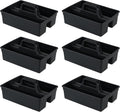 Readsky 6 Packs Plastic Cleaning Storage Caddy with Handle, 3-Compartment Cleaning Caddy, Nestable