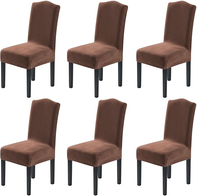 H.VERSAILTEX Velvet Dining Chair Covers Stretch Chair Covers for Dining Room ...