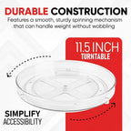 Oizeir Clear Lazy Susan Organizer (Pack of 2) 11.5 Inch Turntable for Kitchen, Pantry, Fridge, Bathroom, and Vanity Countertops, Acrylic Rotating Organizer