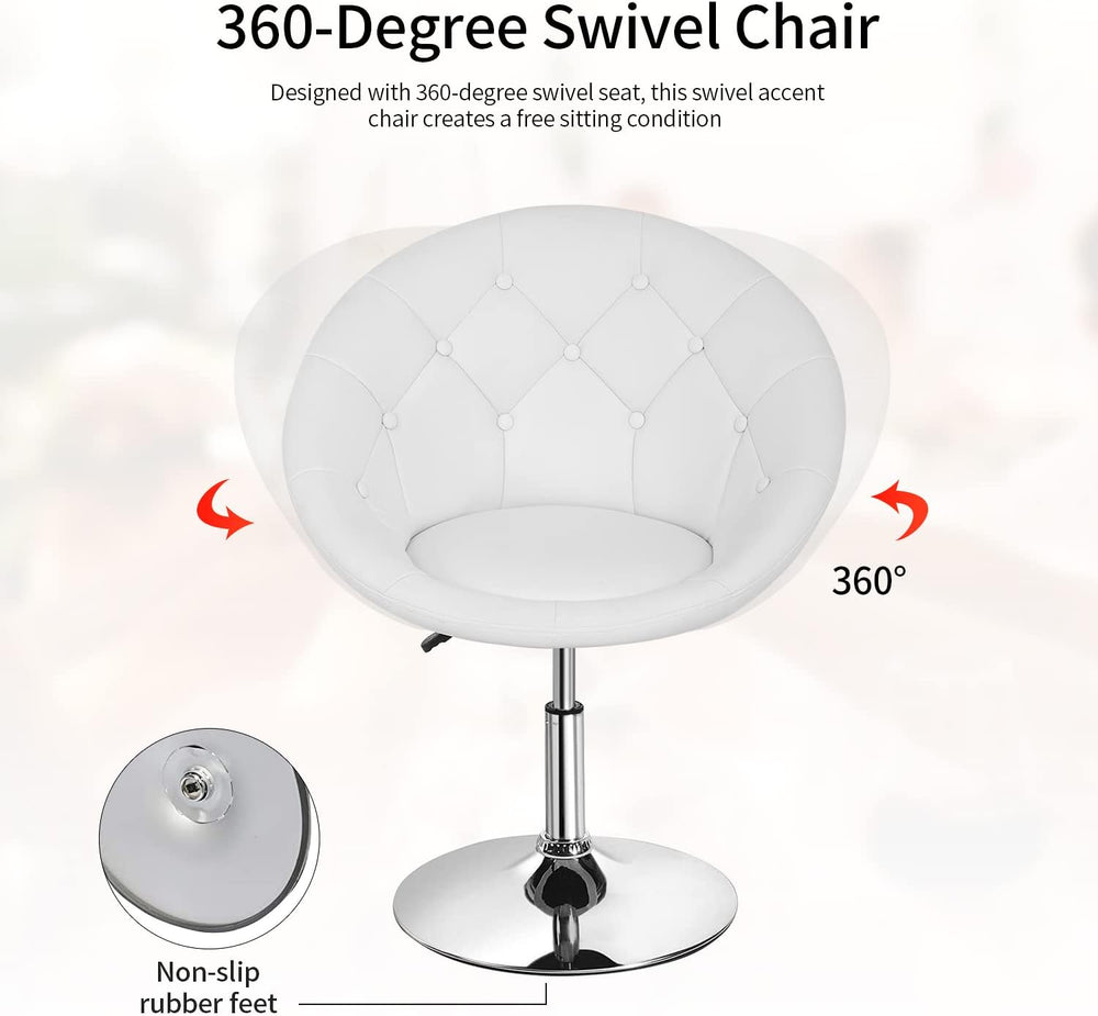 PayLessHere Living Room Vanity Chair Makeup Chair Swivel Accent Chair Round B...