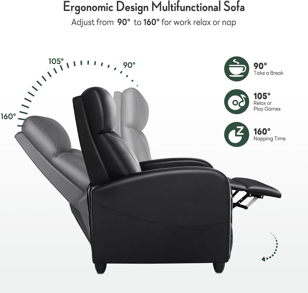 Massage Recliner Chair, Recliner Sofa Fabric for Adults, Recliners Home Theat...