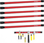6 Pieces 24" Magnetic Tool Holder Strip, Red Magnet Bar, Metal Tool Organizer Rack for Garage Organization, Easy To Install in Workshop, Mounting Screws Included
