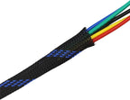30ft PET Expandable Sleeving Wire Cable Sleeve (1/4", Steel Blue&Black)