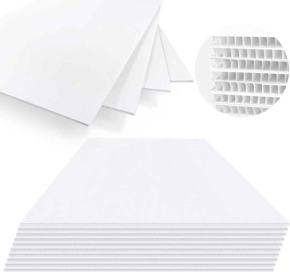 20 Pcs 18'' x 24'' Corrugated Plastic Board, Blank Yard Signs...