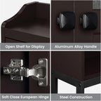 Over The Toilet Cabinet for Bathroom Storage, Over Toilet Storage Cabinet, Above Toilet Storage with 2 Doors and Adjustable Shelf Space Saver Cabinet Over Toilet Bathroom Organizer (Espresso)