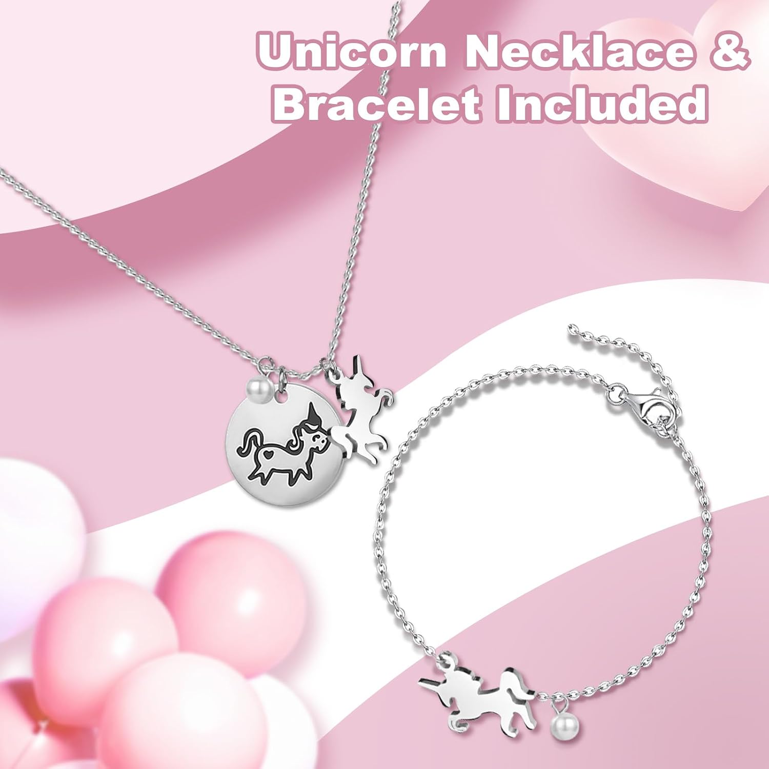 Jewelry Box for Girls 5-Layer with Swing Door Spinning Ballerina Unicorn &Castle Design Unicorn Jewelry Set Included Kids Music Box for Little Girls Birthday Christmas Gift (Pink & Blue)