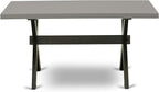 East West Furniture X696AB106-5 5 Piece Modern Dining Table Set Includes a Rectangle Wooden Table with X-Legs and 4 Shitake Linen Fabric Upholstered Parson Chairs, 36x60 Inch, Multi-Color